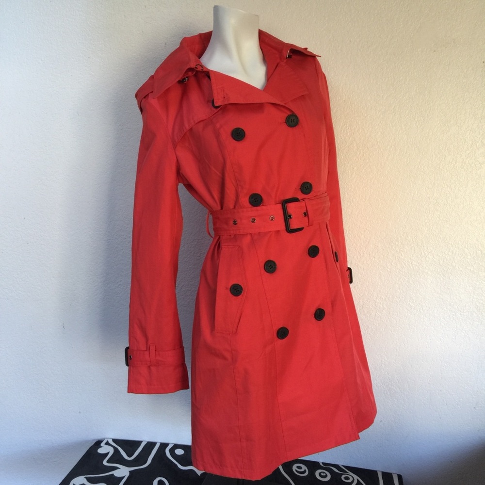 NWOT KORS Red Trench Coat